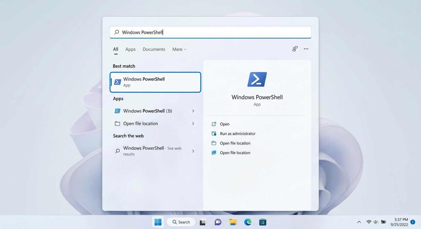 Windows PowerShell search