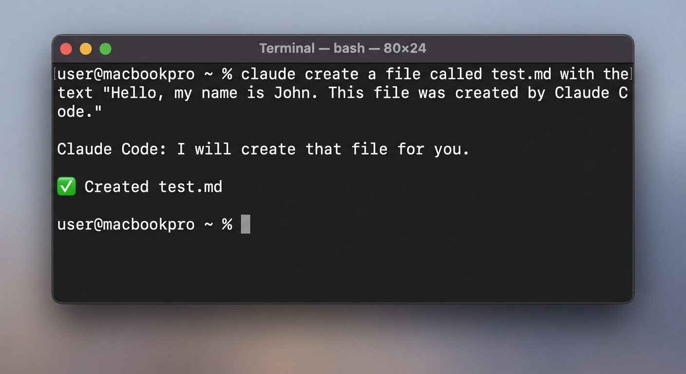 Claude Code creating test.md
