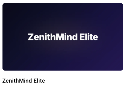 ZenithMind Elite card on zenithpro.io