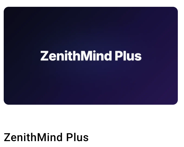 ZenithMind Plus card on zenithpro.io